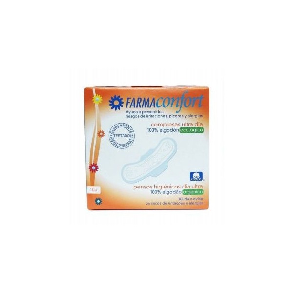 Farmaconfort Compresas 100%algodon Ultrafinas Dia Alas 10uds