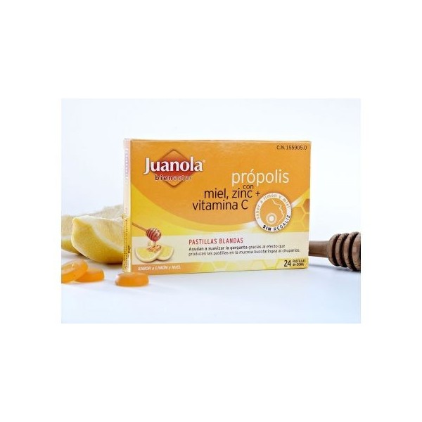 Juanola Própolis con Miel, Zinc y Vitamina C 24uds
