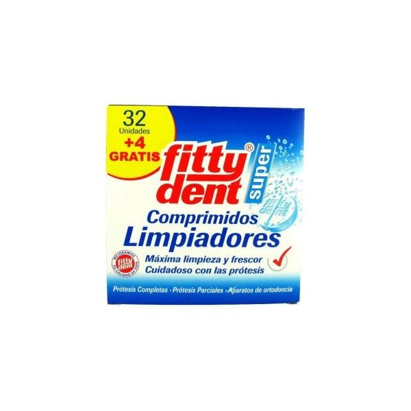 Fittydent Limpieza Prótesis Dental 32 Comprimidos + 4 Gratis